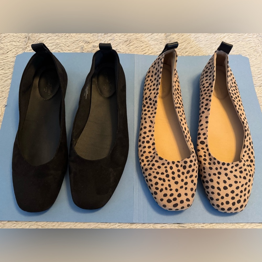 Universal Thread Black and Tan/Black Animal Print Ballet Flat BUNDLE | Size: 7 - Picture 2 of 10
